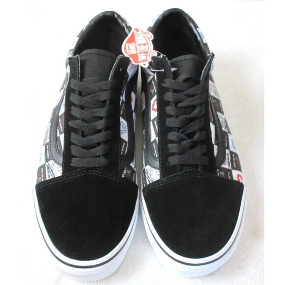 Vans Men's Old Skool Love Letters Black True White Canvas Suede shoes Sizes NIB - Picture 3 of 5